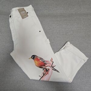 Madewell × One Of These Days cream graphic carpenter jeans